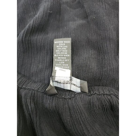 International Concepts Top Black 3/4 Sleeve Gauze Peplum NWT Women's Medium - Picture 4 of 9